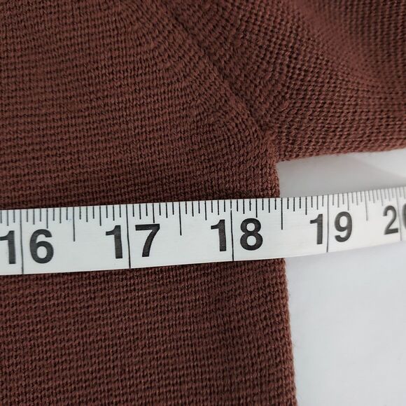 Vintage St. Andrews Cardigan Sweater Womens Size 10 Open Front 100% Wool Brown - Picture 8 of 10